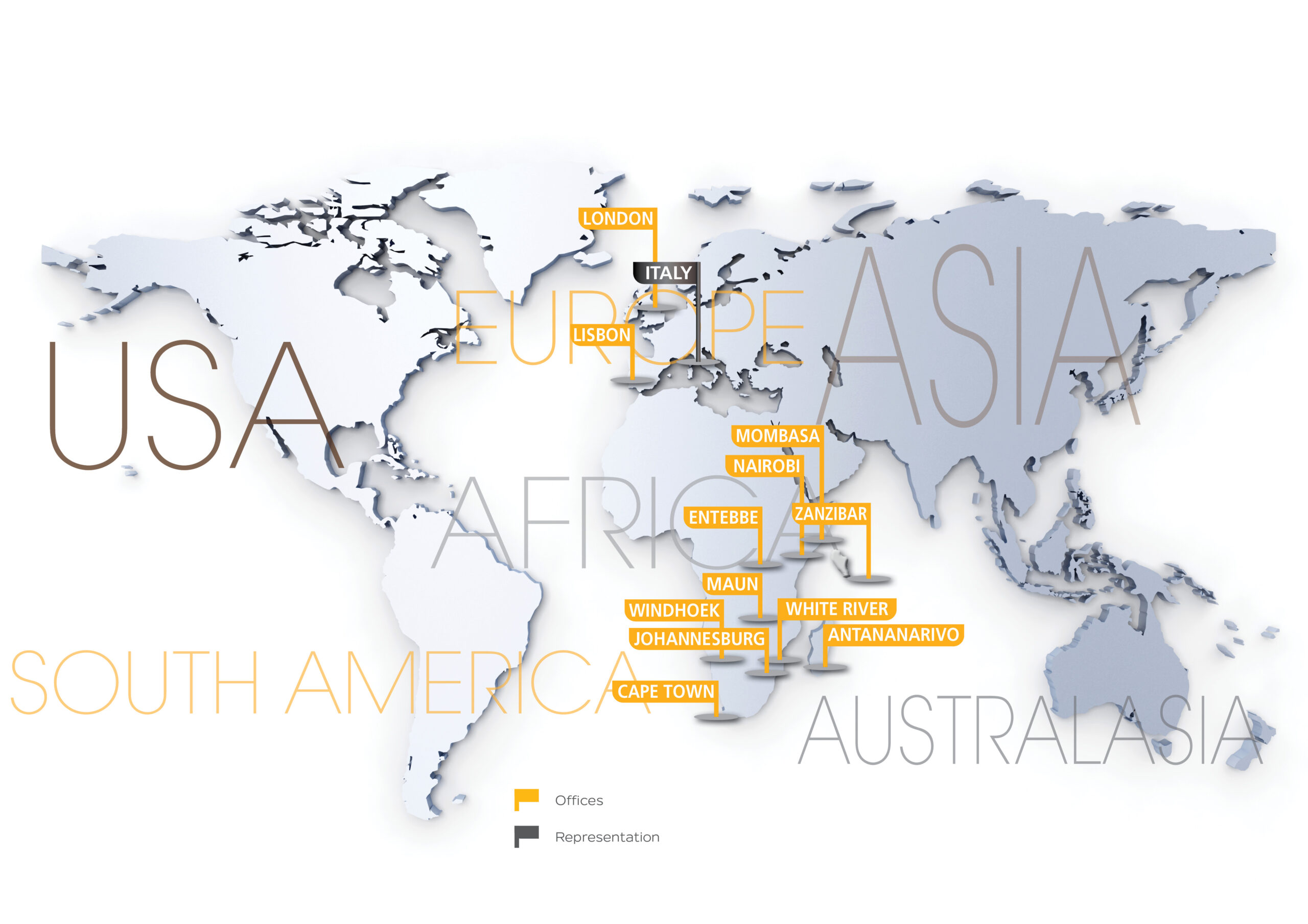 Tourvest Destination Management Global Footprint Map