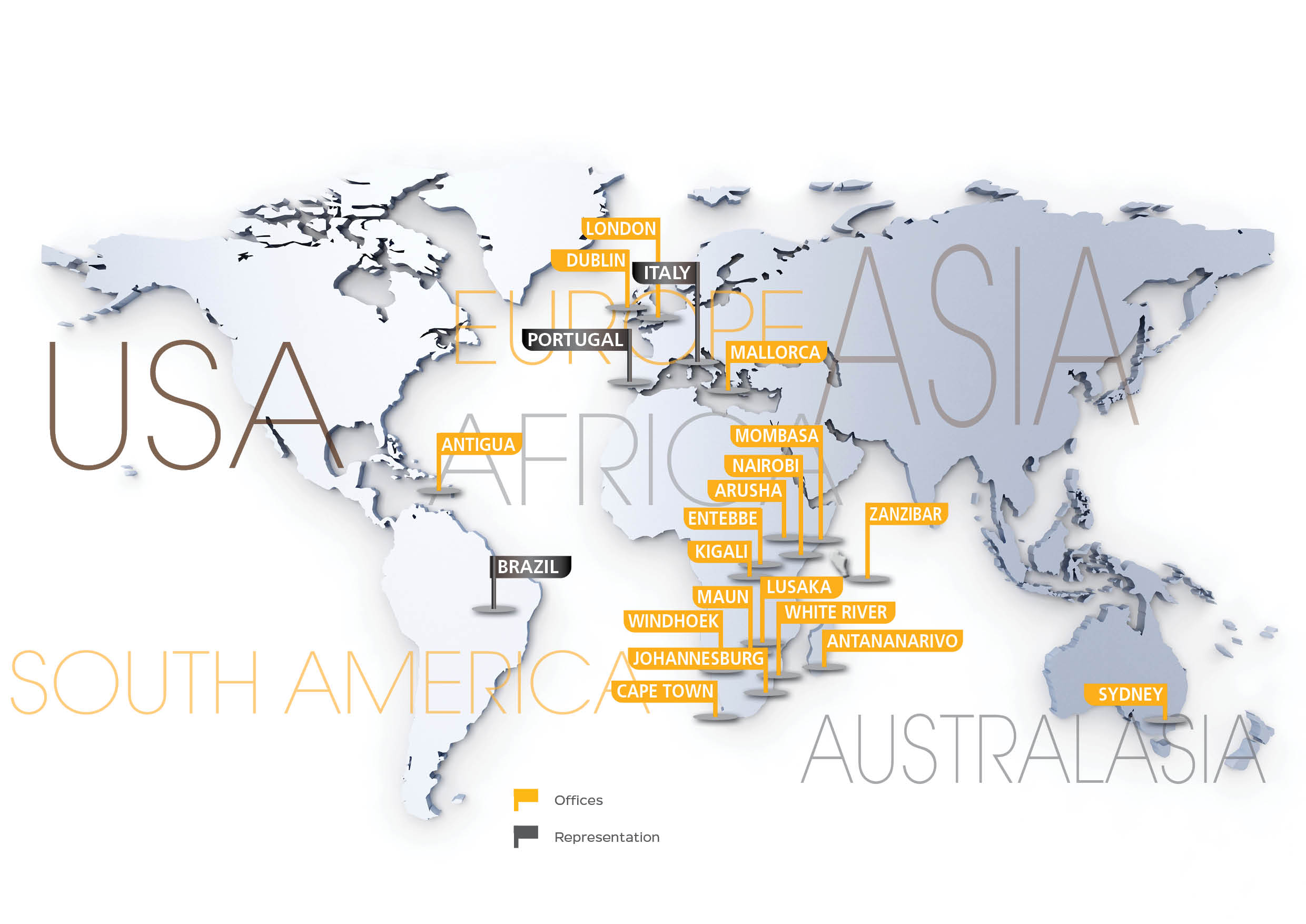 Tourvest Destination Management Global Footprint Map